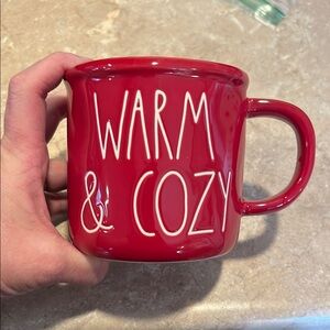 Rae Dunn Red 'Warm & Cozy' Mug